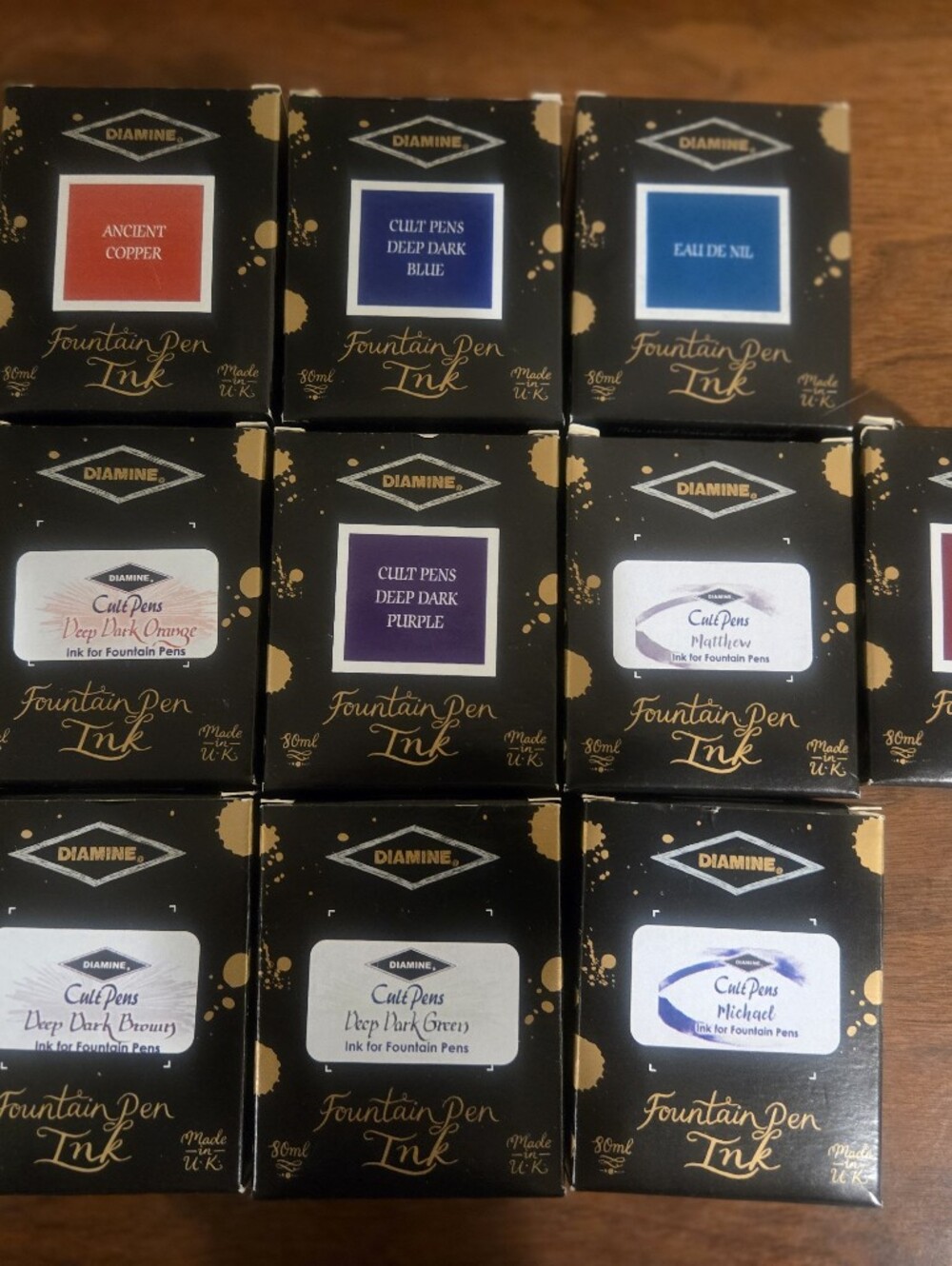 Fountain Pen Ink Set - Assorted 10 Different By Diamine Company